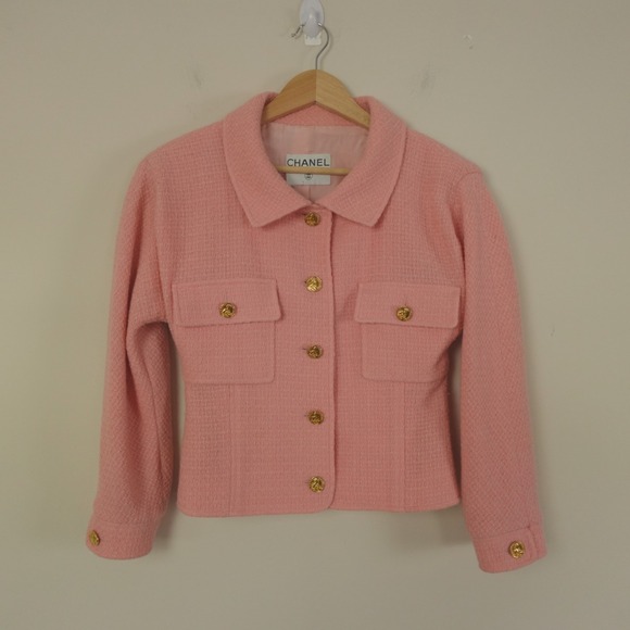CHANEL Jackets & Blazers - Chanel Boutique Jacket 38 FR Tweed Pink Vintage